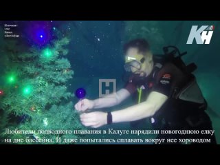 Калужские дайверы нарядили новогоднюю елку под водой