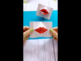 Объемная открытка с губками оригами 💋💋💋