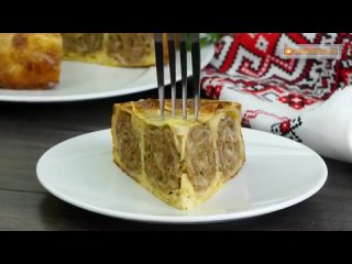 Супер вкусный пирог с мясной начинкой