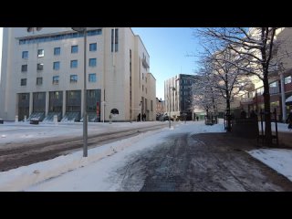 Sunny Winter Day Walk through the Helsinki City Center (February 2023)