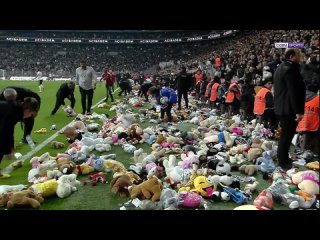 Фанаты закидали поле мягкими игрушками в матче «Бешикташ» – «Антальяспор»