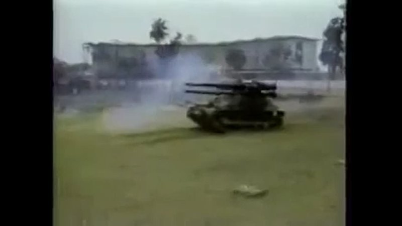 US Marines use their M 50 Ontos to lob shells across the Perfume River in Hue City,