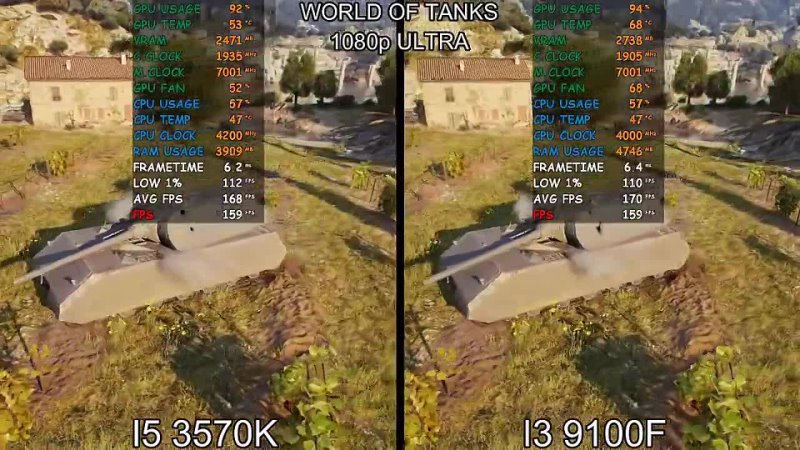 FPS TEST I5 3570k Vs I3 9100f Benchmark Comparison In 12