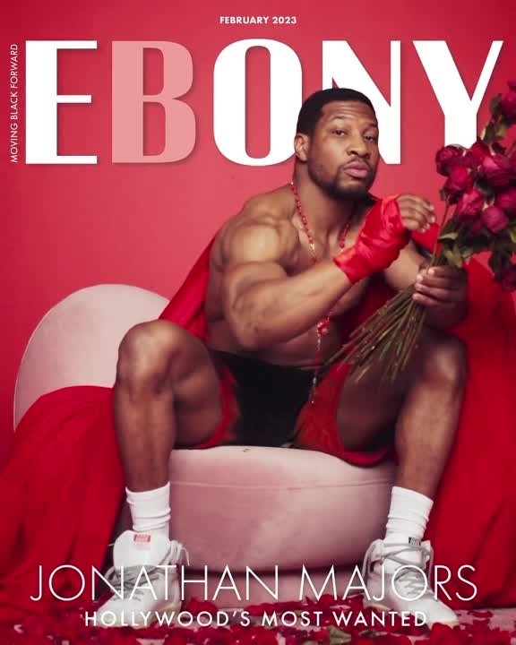Magazine 2023. Джонатан Мейджорс ebony. Jonathan Majors Photoshoot.