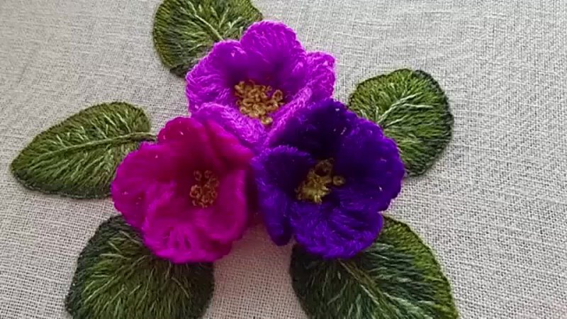 3 D embroidery Super Easy Woolen Flower Amazing Trick Wool Thread New