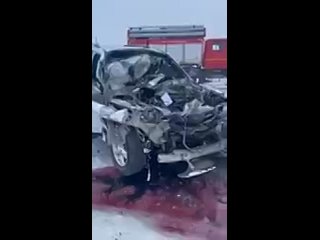 Машина всмятку: на трассе Сургут - Салехард внедорожник столкнулся с грузовиком. Злой Ямал