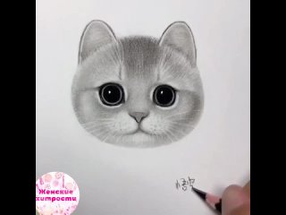 Крутой способ нарисовать мордочку кошки