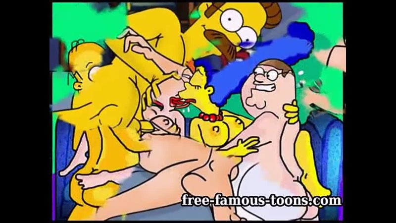 Griffins and Simpsons hentai parody orgy порно