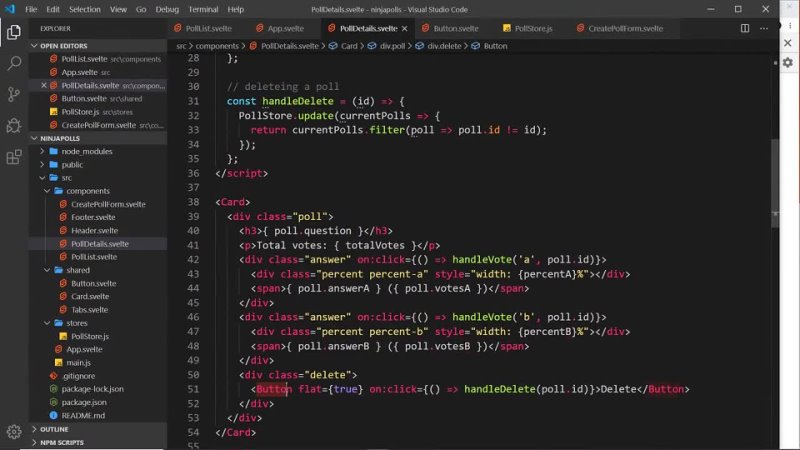 Svelte Tutorial for Beginners #32 - Deleting Polls