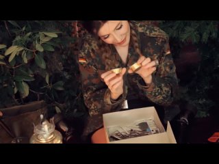 ASMR - Military MRE 🍴 -A military Girl takes CARE of YOU in the WILD!