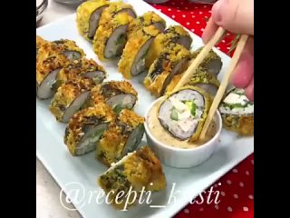 ☀КУЛИНАРНЫЕ ВКУСНОСТИ. Жареный ролл Цезарь