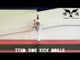 Tang Soo Do - Side kick drills .