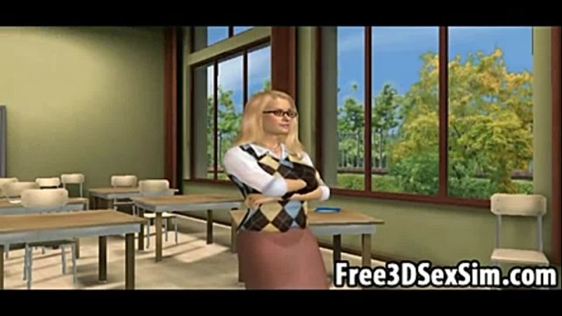 Sexy 3D cartoon teacher seducing her ebony student  порно видео