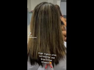 Highlights with formaldehyd free brazillian blow out