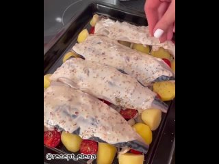 Рецепт запеченной рыбки с овощами