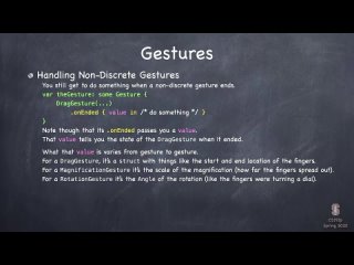 Swift Xcode iOS 13 Apps Стэнфордский Курс 8. Gestures JSON