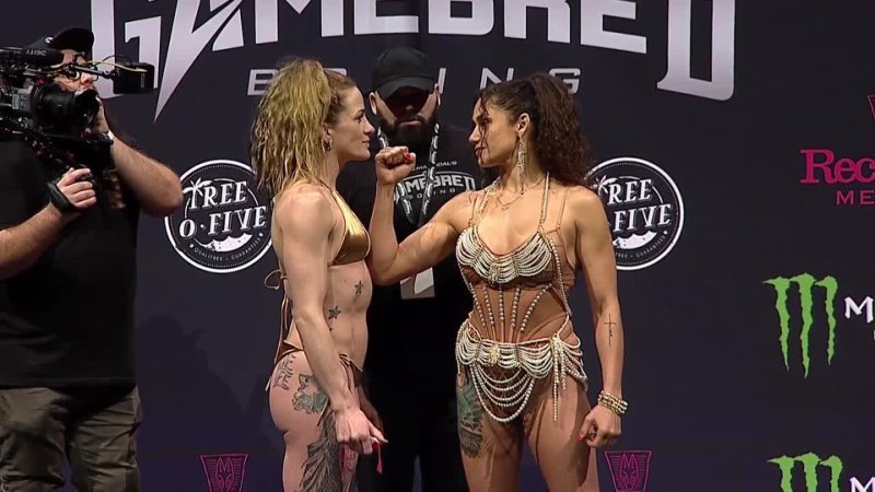 pearl gonzalez vs gina mazany - gamebred boxing 4 weigh-in face-off