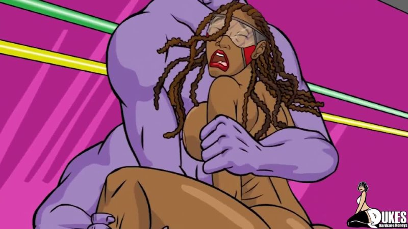 Ebony Superheroine fucks a group of big dick aliens  порно видео