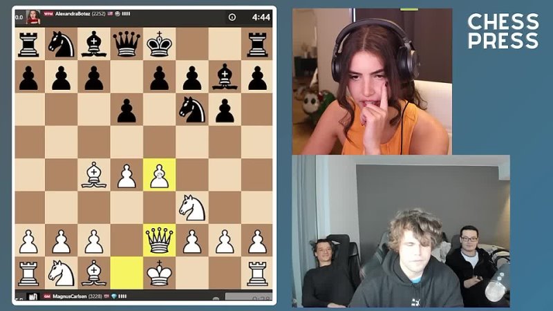 Chess Press SUPERCUT: Magnus Carlsen DESTROYS Alexandra Botez with TIME HANDICAP ( DUAL