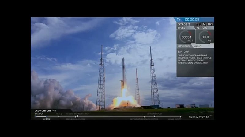 Видео успешного старта Space X Falcon