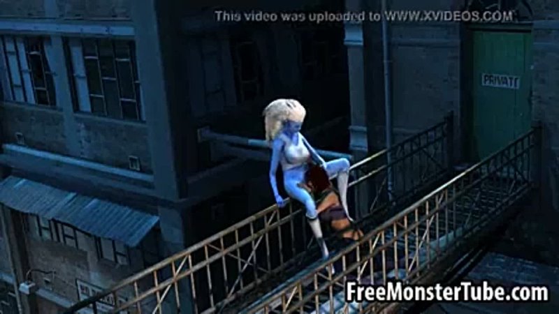 3D cartoon blue lesbian babe getting licked outdoors  порно видео
