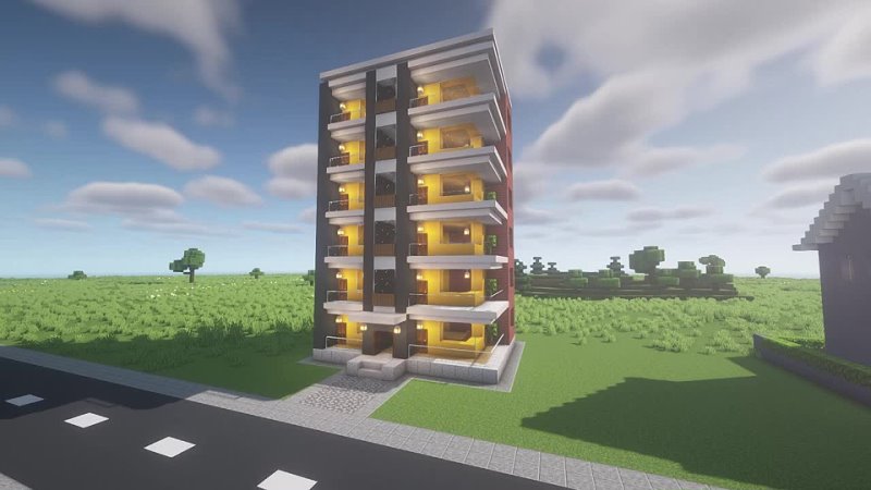 Modern apartment building in Minecraft - Tutorial