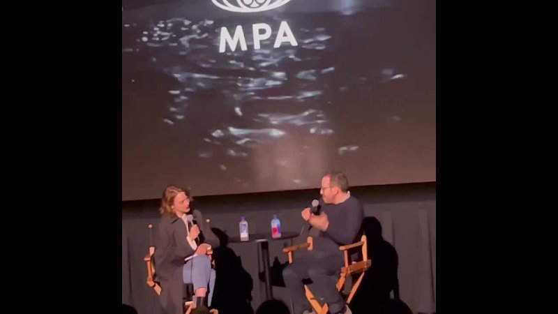 Emma Stone doing a Q&A with Ari Aster