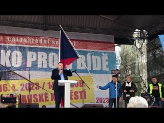 Demonstrace “Česko proti bídě“ , pořádané stranou Právo Respekt Odbornost z Václavského náměstí