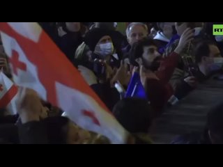На митинге в Тбилиси заиграл гимн Украины