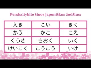 Japonų kalbos pamoka Nr. 3 - Hiragana KA KI KU KE KO