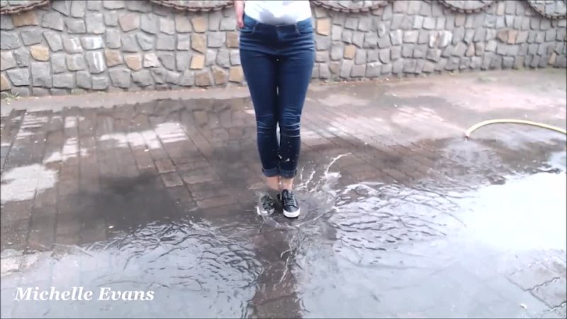 jeans puddle