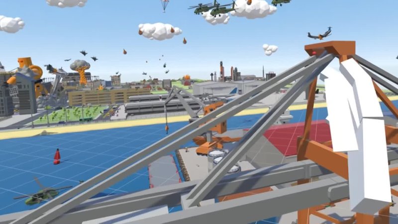 GODZILLA DESTROYS CITY HARBOR Tiny Town VR Gameplay Oculus VR