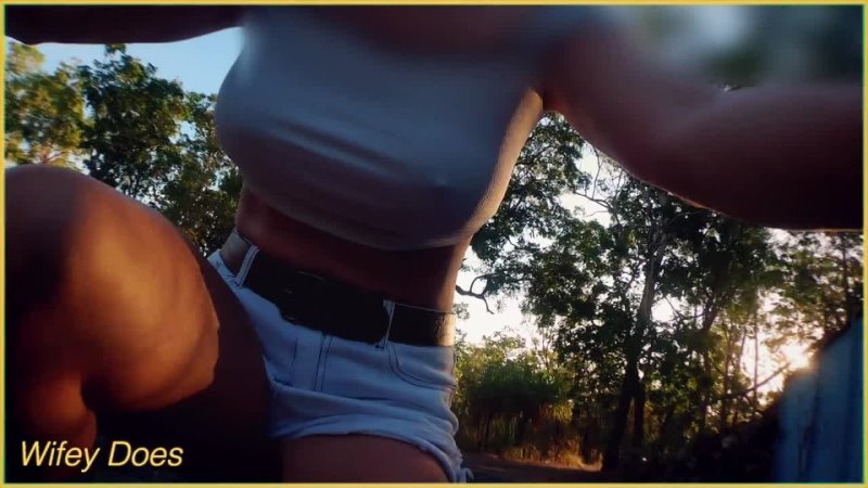 Wifey Bike Riding with her BIG tits