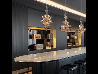 Декоративная стеклянная Подвесная лампа для столовой, кухни, бара, светодиодная стеклянная люстра со звездами, подвесной домашни