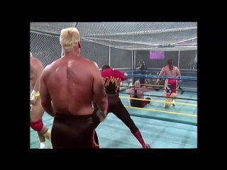 Sting Davey Boy Smith Dustin Rhodes and The Shockmaster vs Sid Vicious Vader and Harlem Heat WCW Fall Brawl War Games 19.09.1993