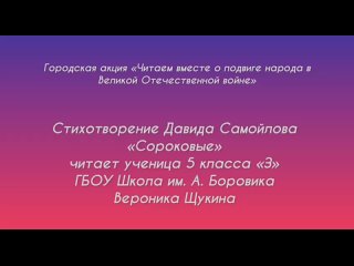 Д.Самойлов Сороковые читает Вероника Щукина