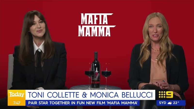 Mafia Mamma stars Toni Collette and Monica Bellucci ｜ Today Show Australia