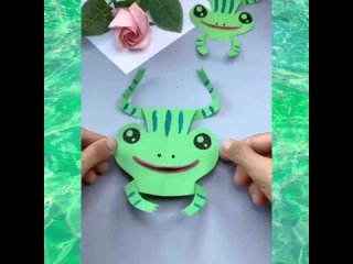 🐸 ЛЯГУШКИ - ПОПРЫГУШКИ. Детские самодельные игрушки - поделки из бумаги.