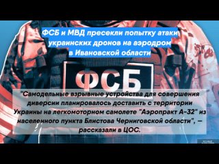 ФСБ и МВД пресекли попытку атаки украинских дронов на аэродром в Ивановской области