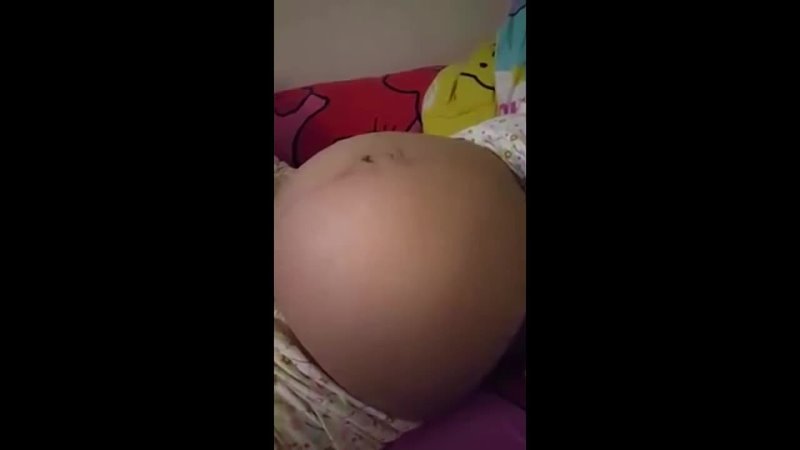 Pregnant Thai 9 Months Belly Moving and Son kiss m 1