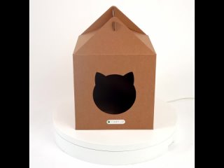 Домик из картона для кошек бурый