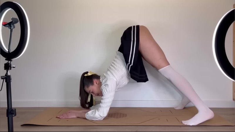 Real Time School Girl Yoga Challenge Full Body Stretch with