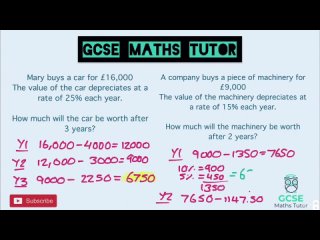 Depreciation (Higher  Foundation)   GCSE Maths Tutor