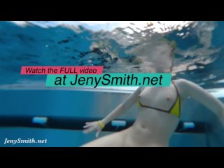 Jeny Smith bottomless in Spa. Naked underwater, nude swimming