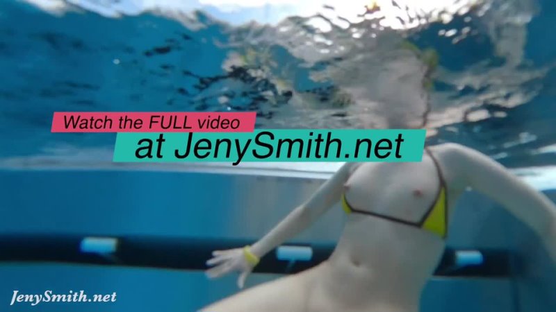 Jeny Smith bottomless in Spa. Naked underwater, nude