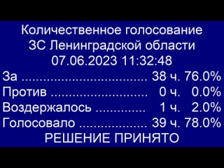 Live: 36-е (внеочередное) заседание Законодательного собрания Ленинградской области