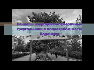 Вандалы изуродовали фееричные треугольники в популярном месте Воронежа