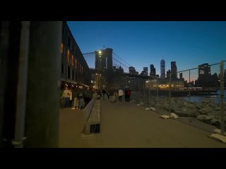 New York Skyline Walk - 2023 | Manhattan by Night | Dumbo to Brooklyn Bridge [4K HDR]