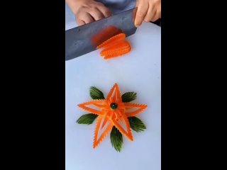 Карвинг. Уроки для начинающих. Цветок из моркови и огурцов