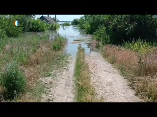 Видео из затопленного села Тягинка на правом берегу Днепра в Херсонской области